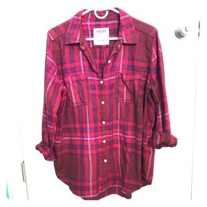 Mossimo Maroon Flannel Long Sleeve Shirt